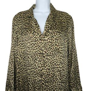 Vintage For Your Comfort Silk Pajamas Sleepshirt Nightgown S Animal Print